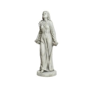 STATUA MUSA H74CM BIANCA IN MAGNESIO.