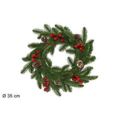 DIETROPORTA PVC D.35CM CON BACCHE E PIGNE