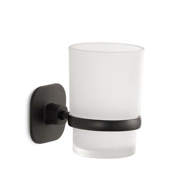 PORTASPAZZOLINI TEIDE D.7XH10CM NERO MATT.