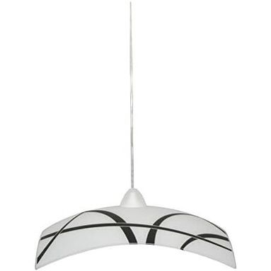 LAMPADARIO CLIO E27 40X40CM BIANCO/NERO IN VETRO