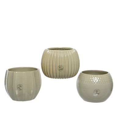 PORTAVASO BEIGE D.19XH13CM 3 MODELLI ASS.