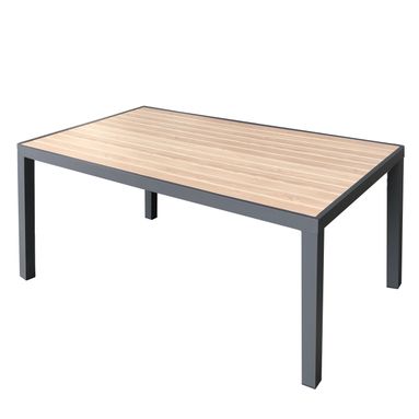 TAVOLO TROPEA 160X93XH74CM GRIGIO SCURO CON DOGHE