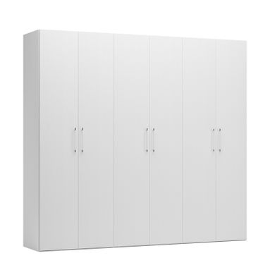 ARMADIO BASIC 6 ANTE BATTENTI 270X58XH247CM BIANCO