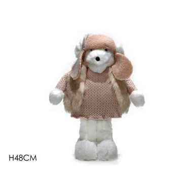 ORSO ROSA H48CM CON CAPPELLO