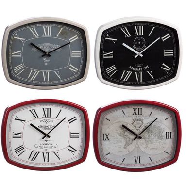 OROLOGIO IN FERRO DA PARETE 40X33CM IN 4 COLORI