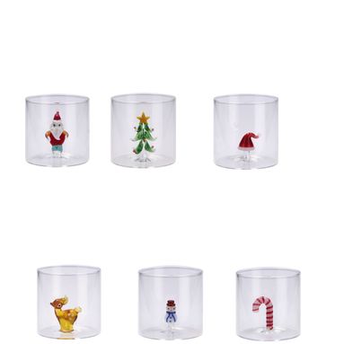 BICCHIERE 36CL CON 6 SOGGETTI NATALIZI.
