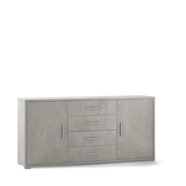 MOBILE 2 ANTE 4 CASSETTI KIT 174X41XH84CM STRUTTURA CEMENTO FRONTALE CEMENTO