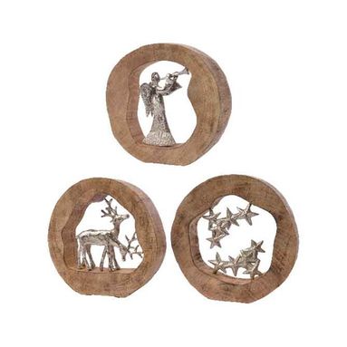 FIGURE ASSORTITE IN ALLUMINIO CON CORNICE IN LEGNO