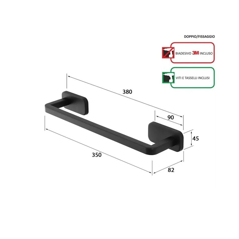 portasciugamani-cubik-35cm-inox-nero