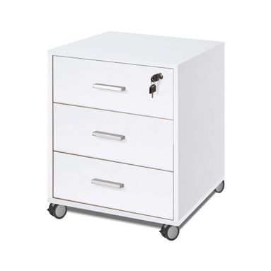 CASSETTIERA 3 CASSETTI 50X41XH70CM STRUTTURA BIANCO FIAMMATO FRONTALE BIANCO FIAMMATO
