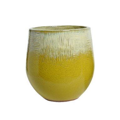 FIORIERA NOHA IN TERRACOTTA D.35XH41CM GIALLA / BI