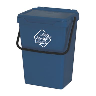 PATTUMIERA 40L BLU 40X31XH51CM CON COPERCHIO E MAN