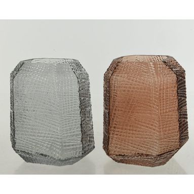 VASO IN VETRO RETTANGOLARE 13X17XH20CM IN DIVERSI