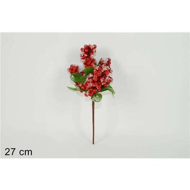SPILLONE ROSSO 27CM E BACCHE INNEVATE