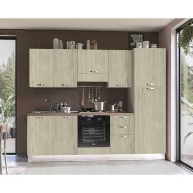 CUCINA FISSA GAMMA 255CM DESTRA OREGON BROWN