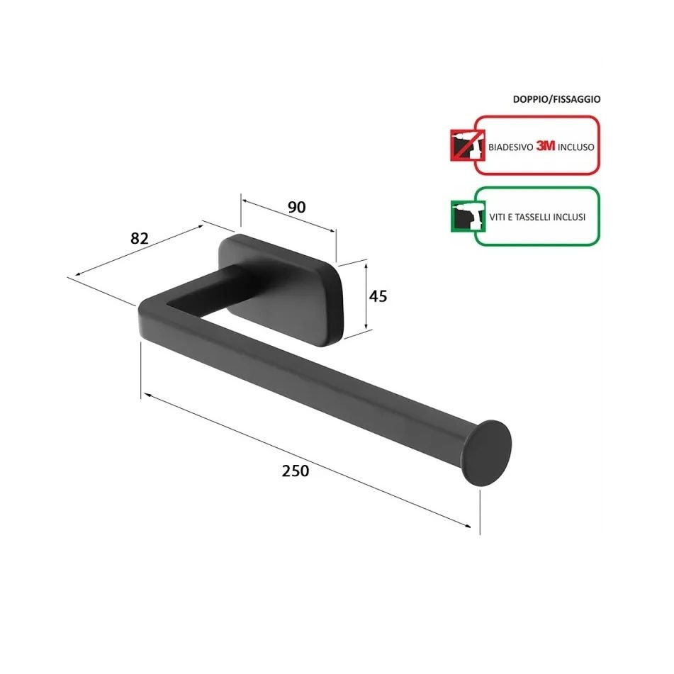 portasalviette-cubik-25cm-inox-nero