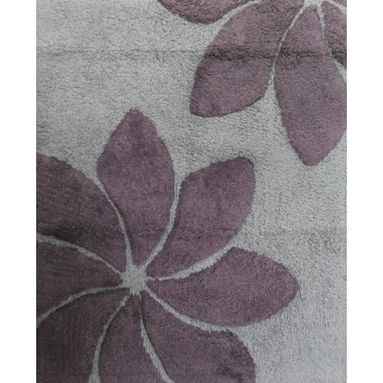 TAPPETO LOTO 50X80CM GRIGIO IN COTONE CON ANTISCIV