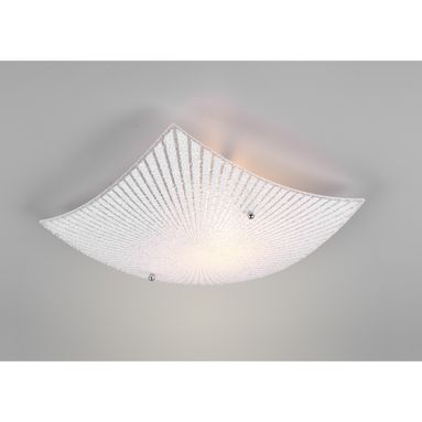 PLAFONIERA ELISA E27 30X30CM IN VETRO DECORO E GRA