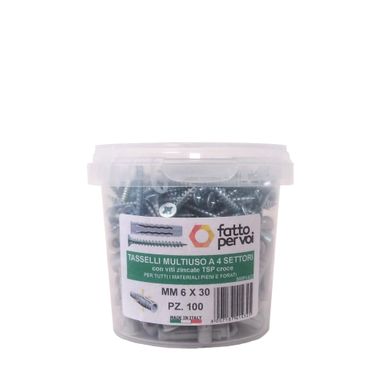 BOX 100 TASSELLI NYLON F4 MM.6+VITI