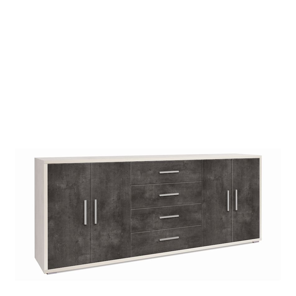 mobile-4-ante-4-cassetti-kit-203x41xh84cm-struttura-ossido-bianco-frontale-ossido-nero