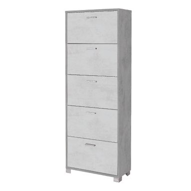 SCARPIERA CEMENTO 70X29X190CM 5 RIBALTE BIANCHE