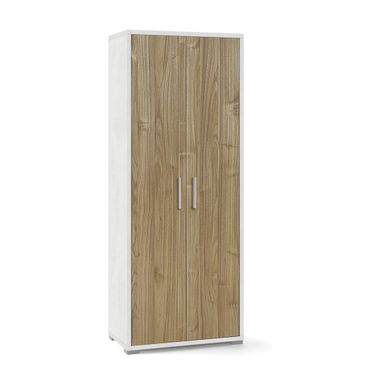 MOBILE 2 ANTE 71X41XH182CM STRUTTURA OSSIDO BIANCO FRONTALE NOCE STELVIO