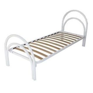 LETTO SINGOLO 198X80XH75CM IN ACCIAIO BIANCO