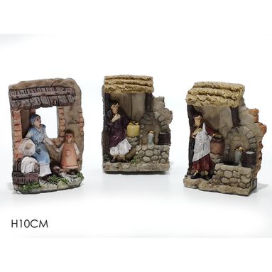 AMBIENTAZIONE PRESEPE H10CM CON PERSONAGGI.