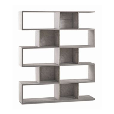 LIBRERIA MODULARE KIT 150X38XH180CM STRUTTURA CEMENTO FRONTALE CEMENTO