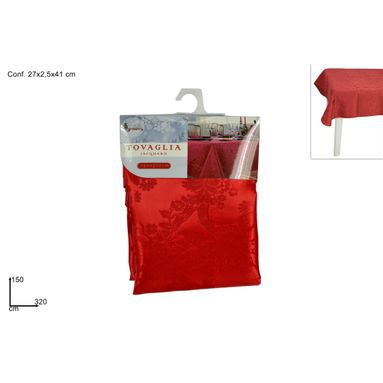 TOVAGLIA NATALIZIA ROSSA JACQUARD 150X320CM.