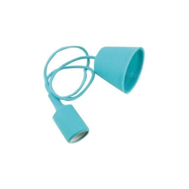PENDEL E27 98CM AZZURRO TIFFANY IN PLASTICA