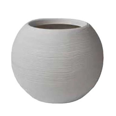 VASO CASPO' RIGATO SHABBY D.40XH33CM CORDA