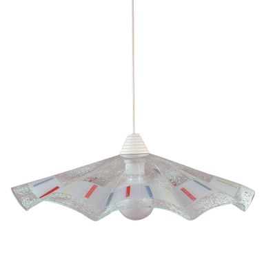 LAMPADARIOD50 1XE27 M.BI V.LASTRA BIANCO