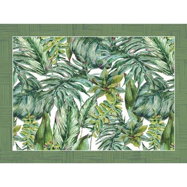 TOVAGLIETTA VINILE 33X45CM FOGLIE TROPICAL