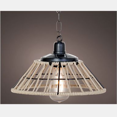 SOSPENSIONE SOLARE ROPE D.29CM IN CORDA BEIGE.