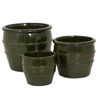 VASO LUCIA D.47XH40CM VERDE IN TERRACOTTA
