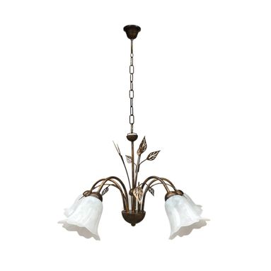 LAMPADARIO TERESA 5X E14 D.64XH100CM MARRONE/ORO