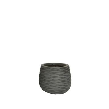 VASO IN ARGILLA MARRONE D.20XH17CM EFFETTO ONDE