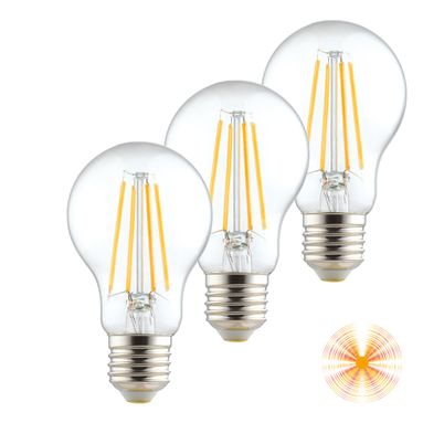 LAMPADINA TRASPARENTE E27 9W 3000K 1250LM 360°.