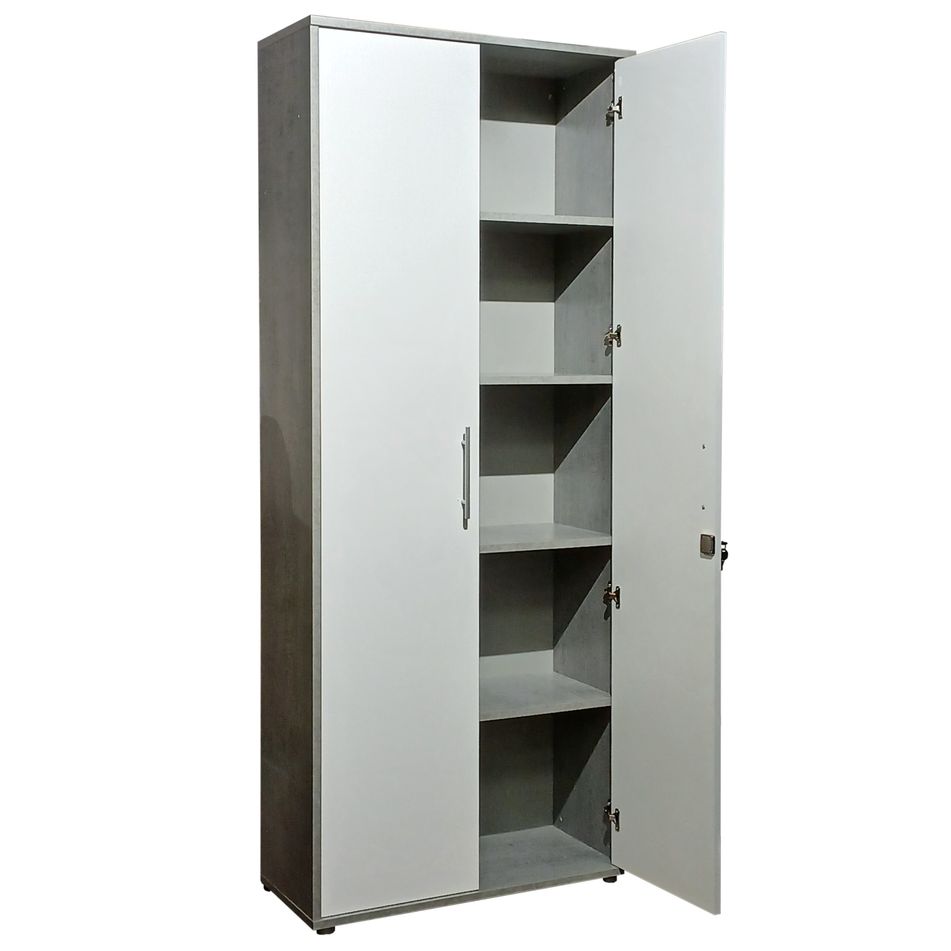 libreria-omega-2-ante-79x34xh189cm-cemento-slash-bianca