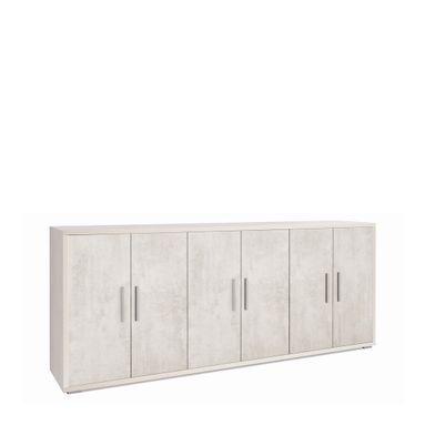 MOBILE 6 ANTE KIT 203X41XH84CM STRUTTURA OSSIDO BIANCO FRONTALE OSSIDO BIANCO