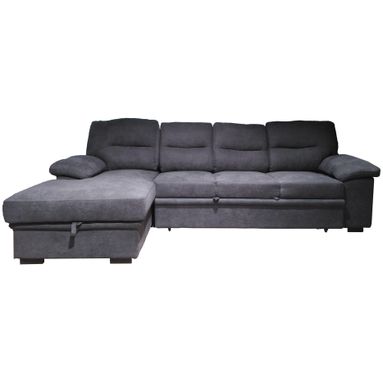 DIVANO LETTO SILVIA CORNER SX 282X168XH104CM NERO