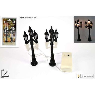 COPPIA LAMPIONI 4 LAMPADE CON LUCE A BATTERIA.