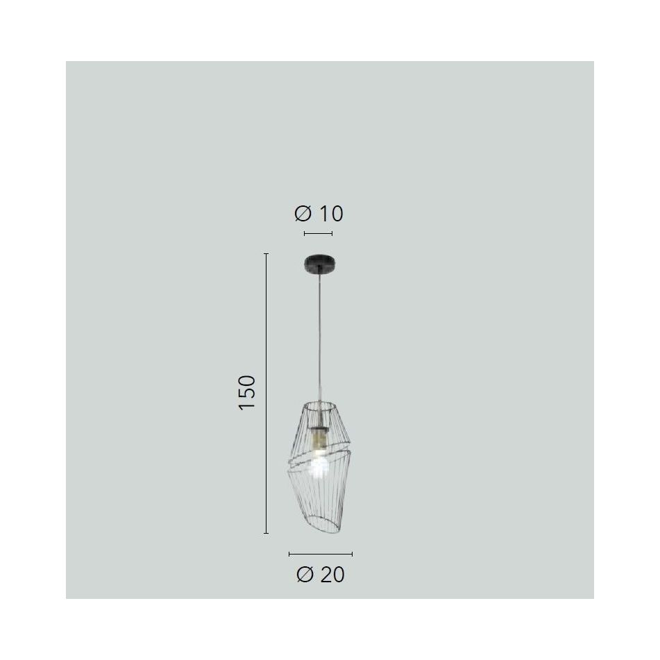 sospensione-kiko-e27-d-dot-20xh150cm-nera-slash-oro