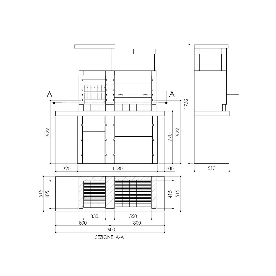 barbecue-san-pedro-160x52xh175cm-legna-e-carbone