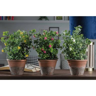 VASO CON FIORI D.15XH35CM IN 3 COLORI