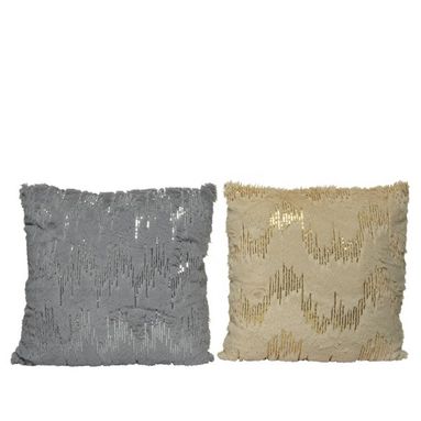 CUSCINO IN POLIESTERE CON LUSTRINI 43X43 ASSORTITI
