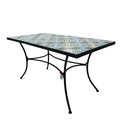 TAVOLO CRETA 150X80XH75CM MOSAICO IN METALLO