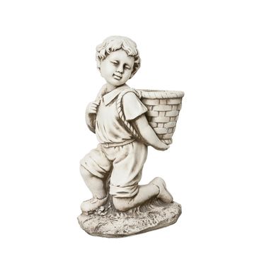 STATUA BIMBO 23X35XH57CM IN POLIMAGNESIO BIANCO.