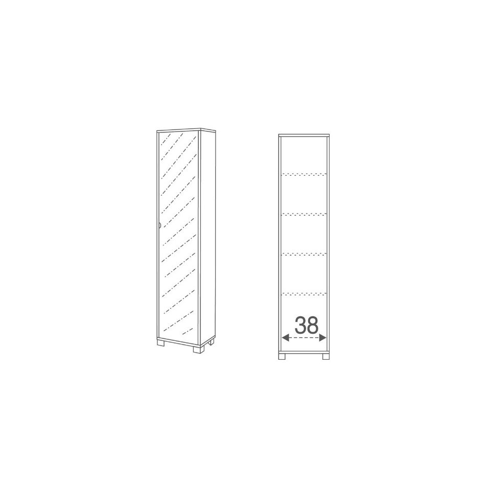 colonna-olmo-chiaro-43x29xh190cm-con-anta-a-specch